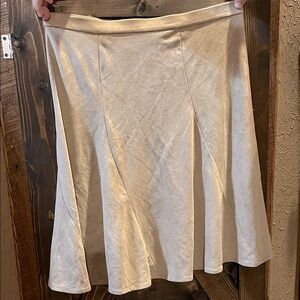 Christopher & Banks Cream A-Line Skirt
